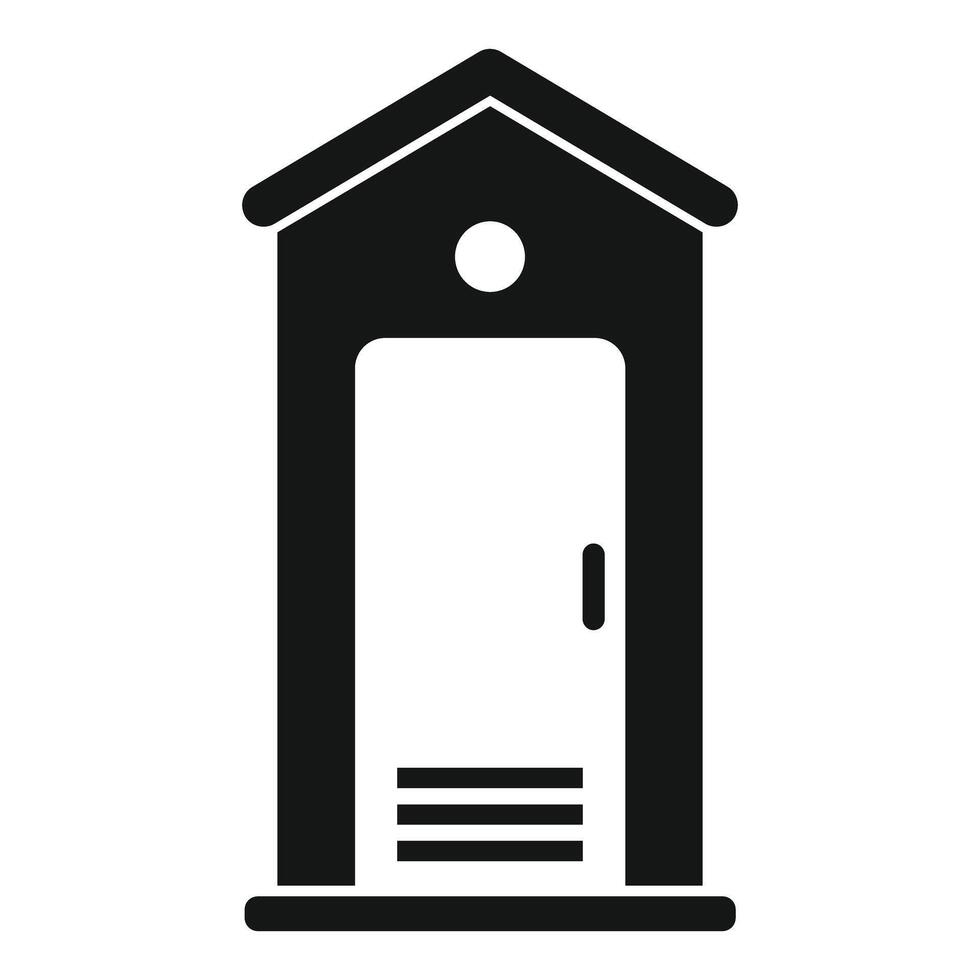 Public toilet building standing on concrete platform vector