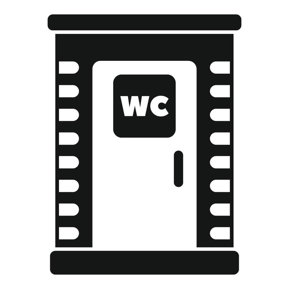 Public bio toilet icon showing wc sign and door vector