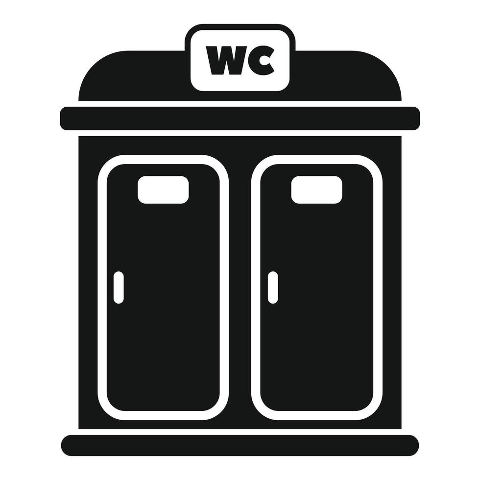 Public bio toilet cabin with two rooms is offering a sanitary solution vector