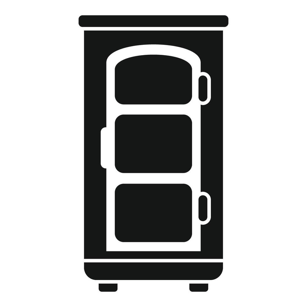Old fridge keeping food cold icon glyph style vector