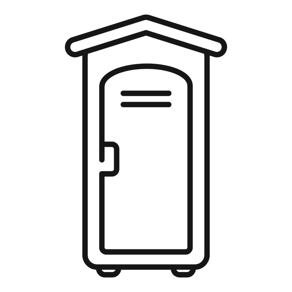 Line icon style drawing of a portable toilet vector