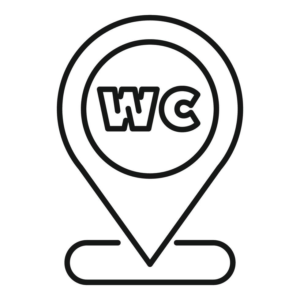 Location pin icon indicating a public toilet is available vector