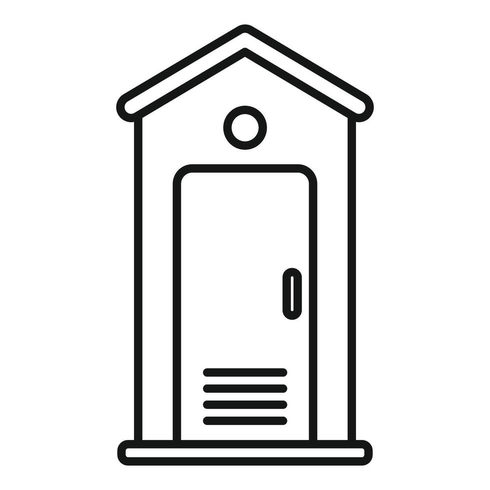 Public toilet building with closed door for restroom sign vector