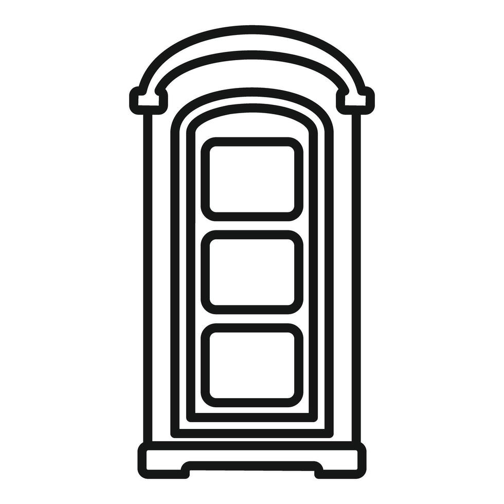 Simple line drawing of a public bio toilet cabin vector
