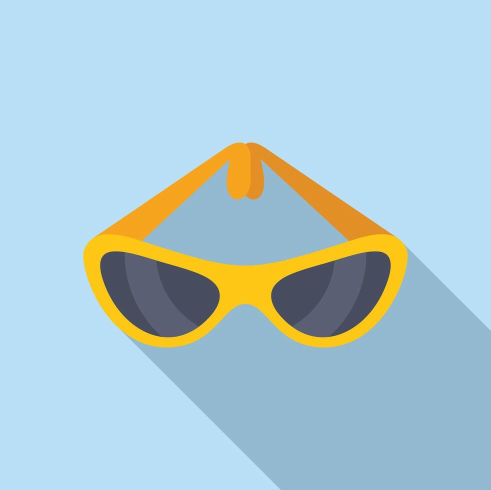 Yellow sunglasses protecting eyes from sunlight vector