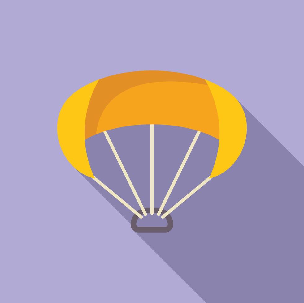 Yellow parachute flying in the sky for recreation vector