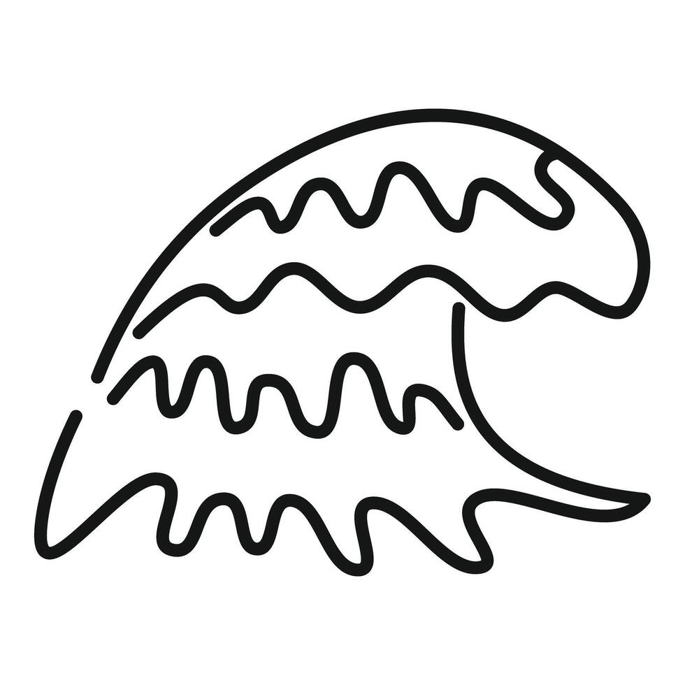 Big ocean wave breaking drawing minimal illustration vector
