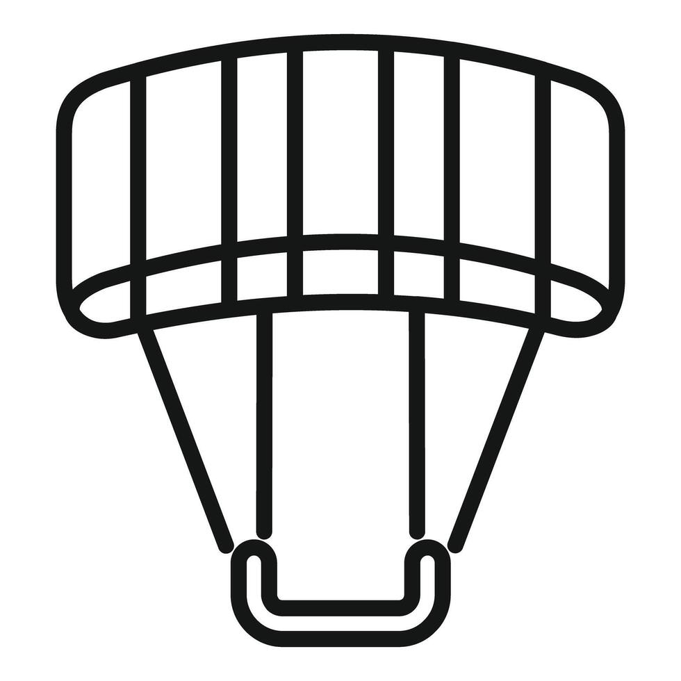 Open parachute for skydiving is floating in the air vector