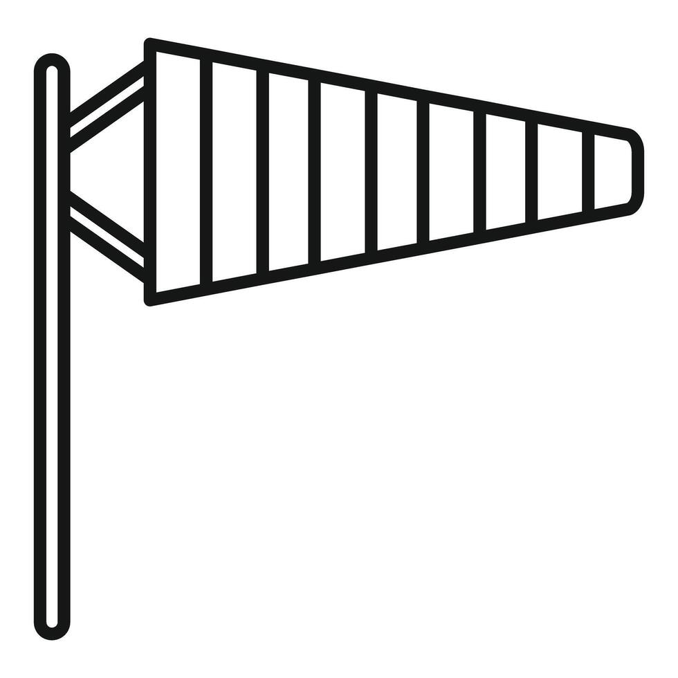 Simple windsock indicating wind direction and strength vector