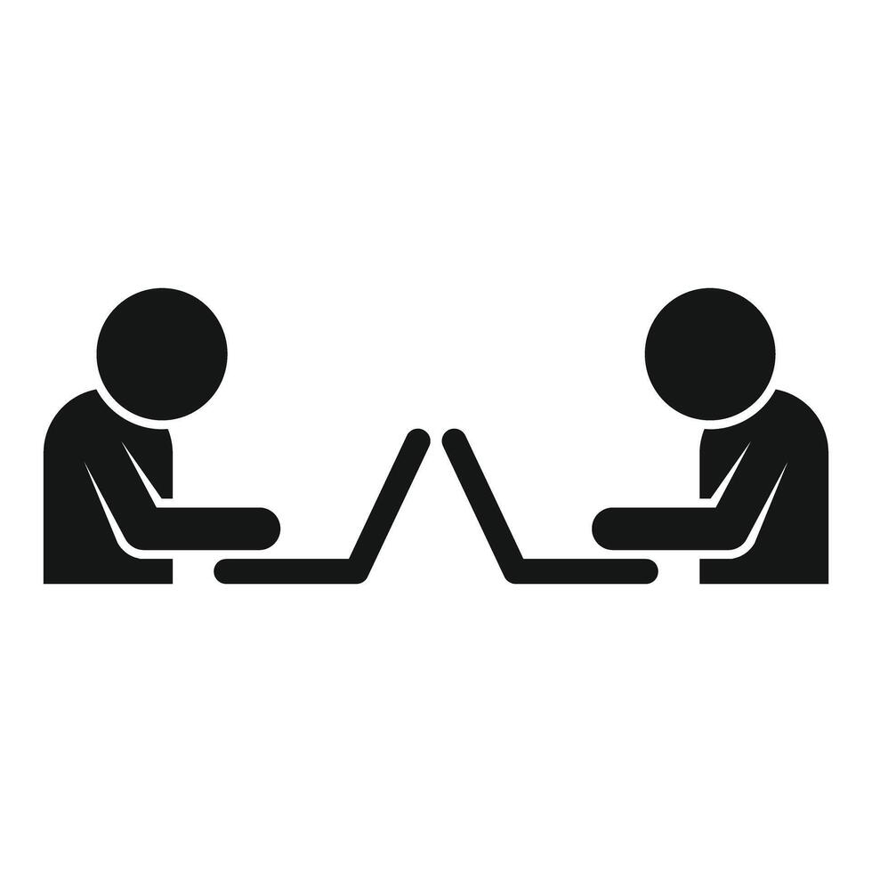 Two developers working using laptop computer programming coding icon vector