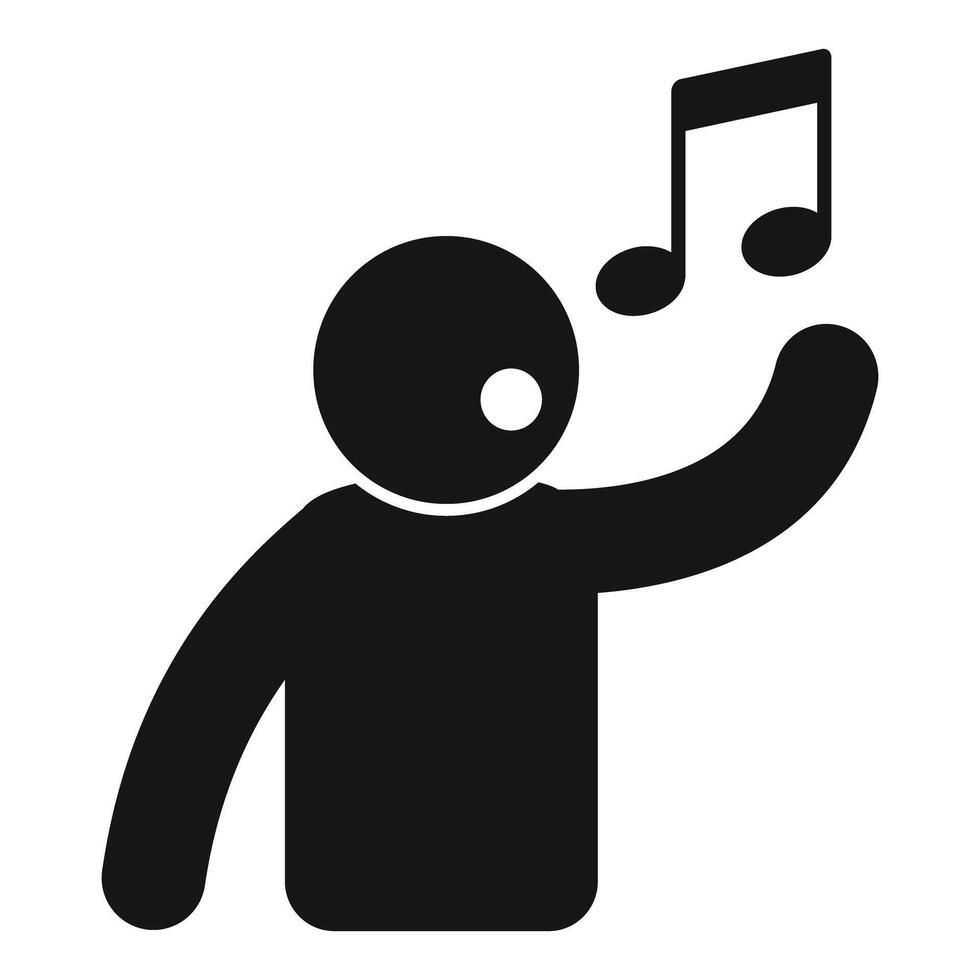 Person singing karaoke icon showing music and entertainment vector