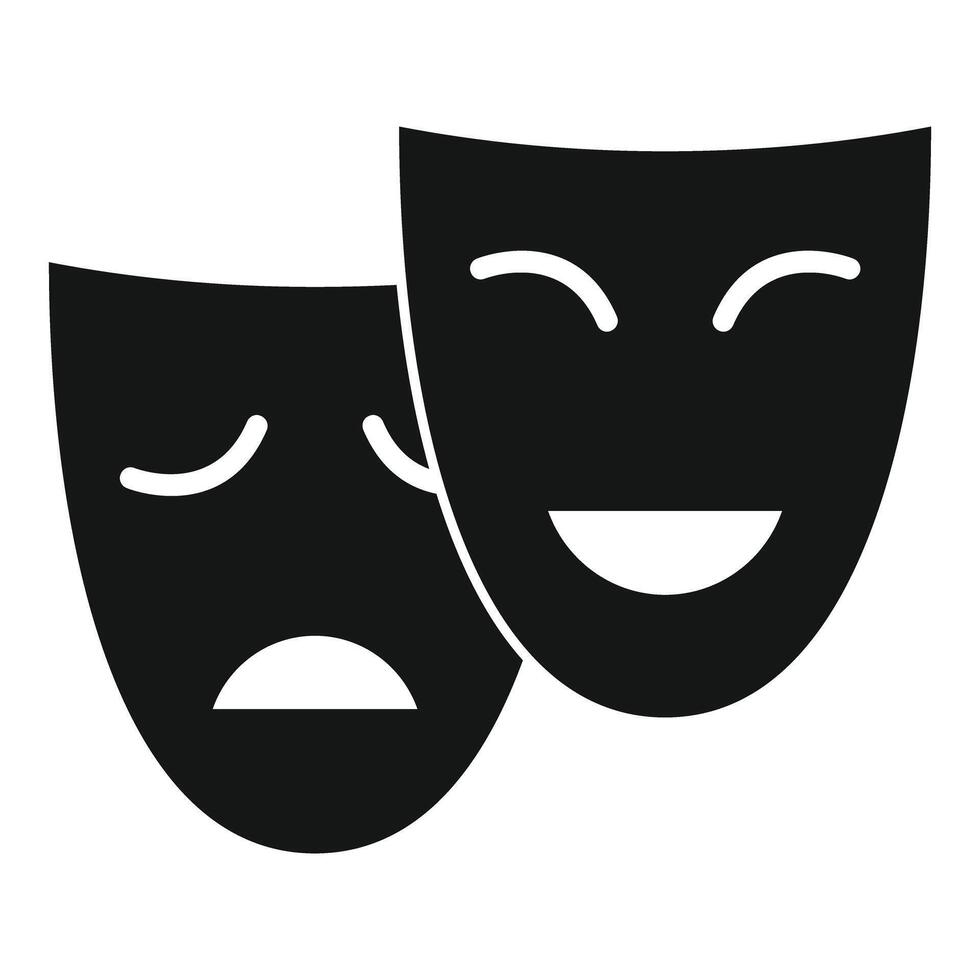Comedy and tragedy theater masks representing opposites in life vector