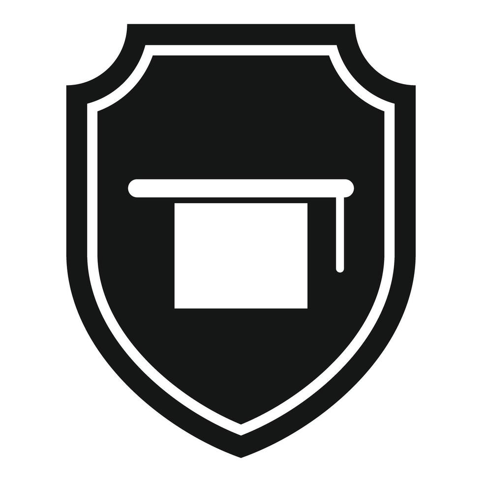 Graduation cap protecting education system with shield icon vector