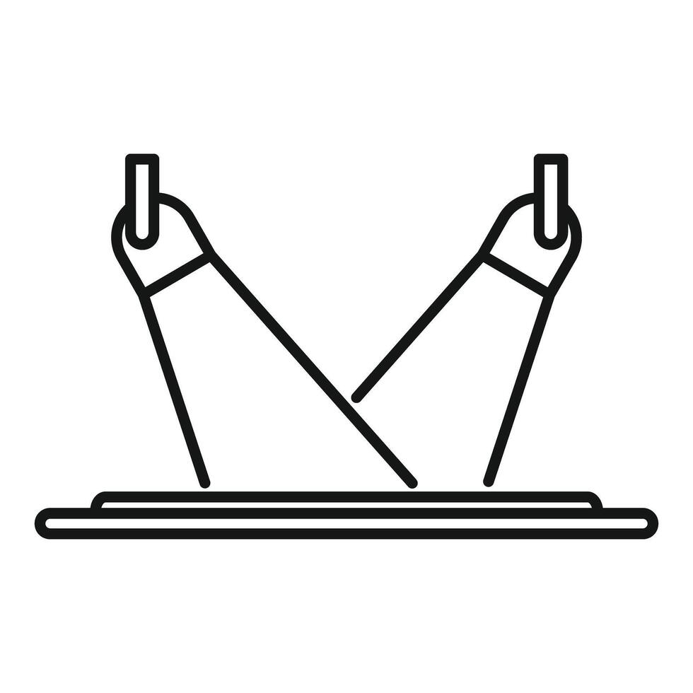 Two spotlights shining on empty stage in theater icon vector