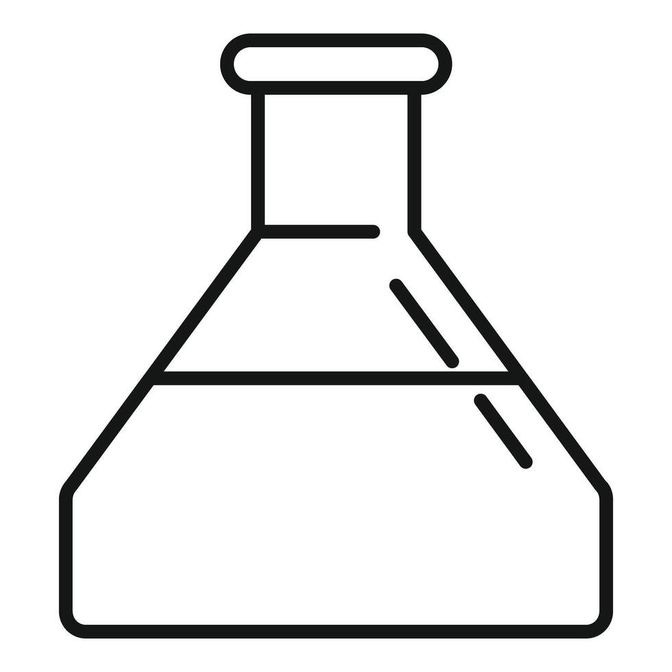 Chemical flask containing liquid solution icon vector