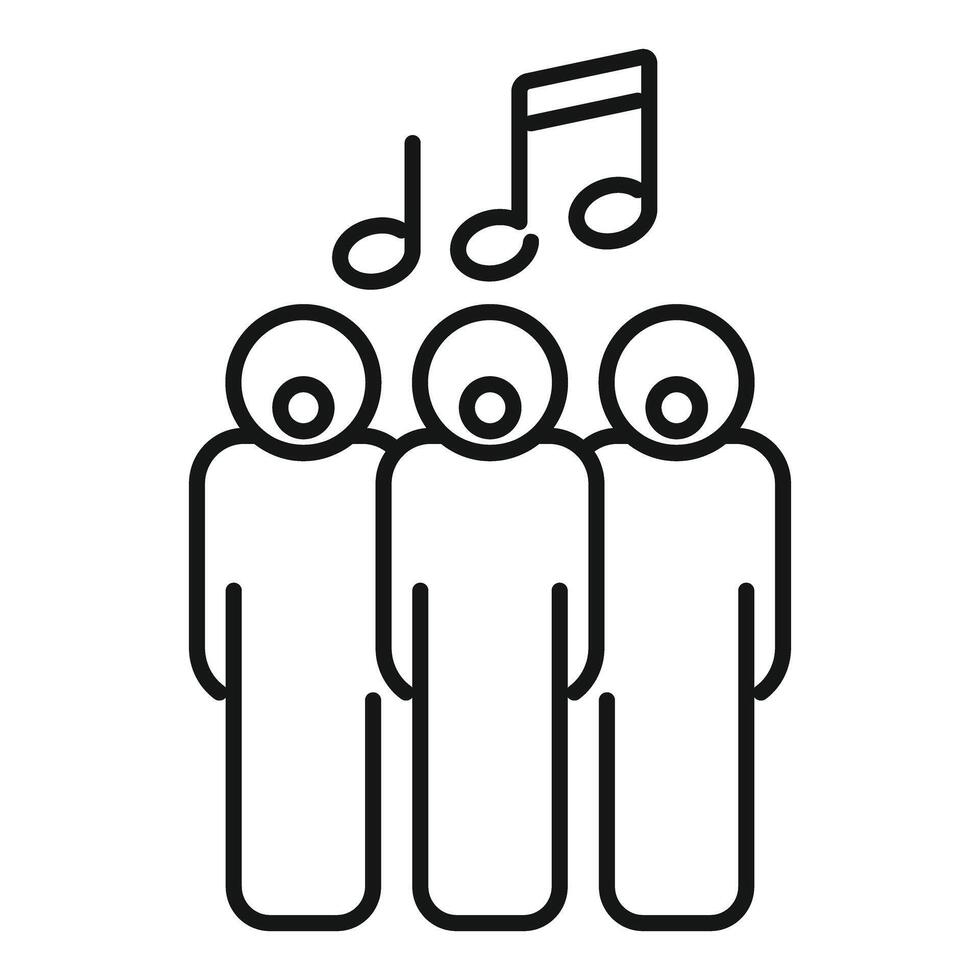 Choir singing together with musical notes illustration vector