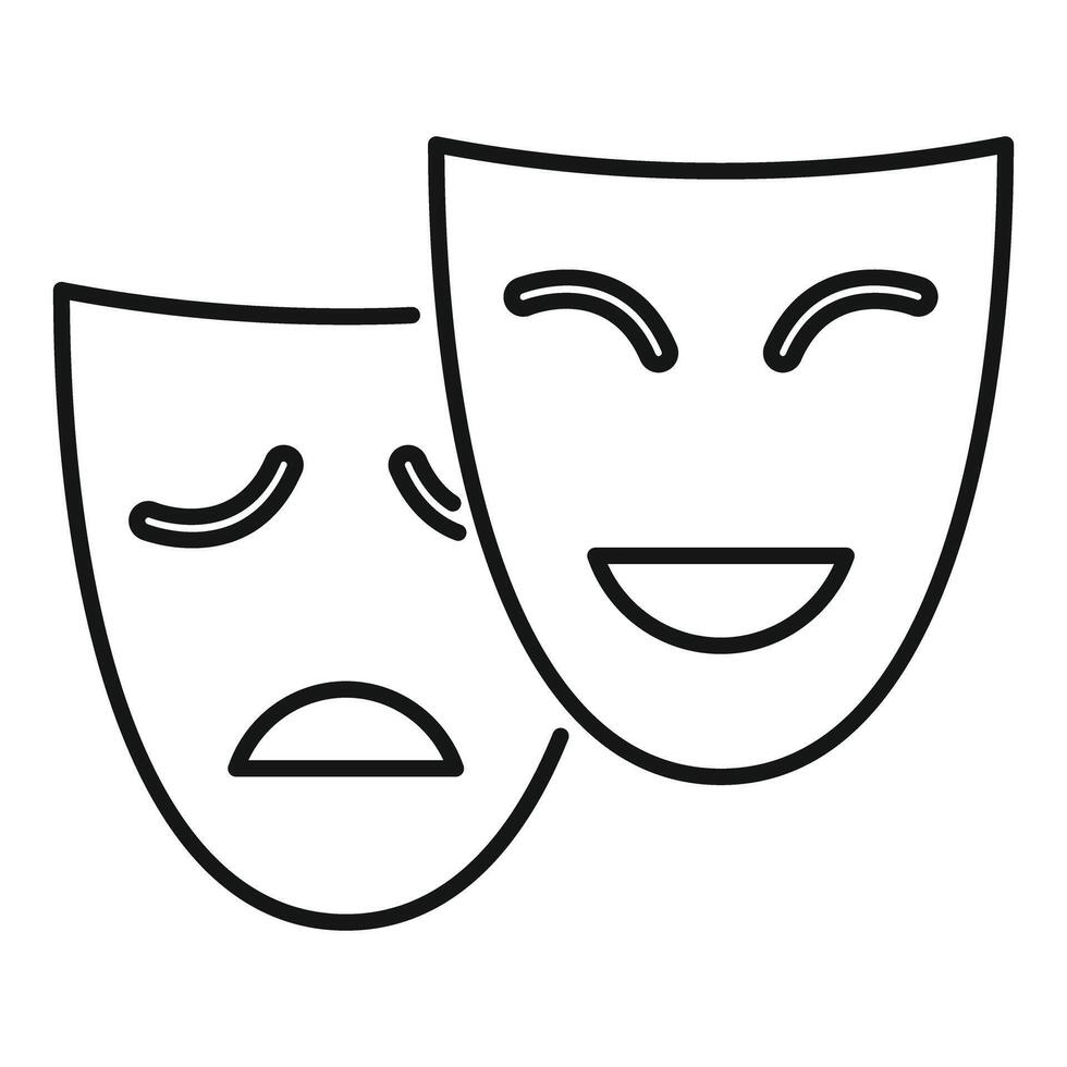 Comedy and drama theatre acting masks representing performing arts vector