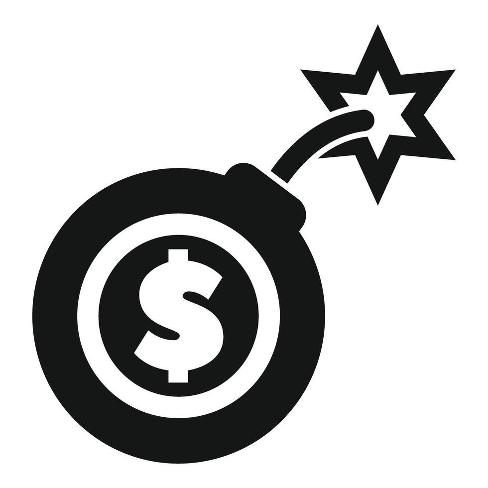Money bomb exploding with dollar sign representing financial crisis vector