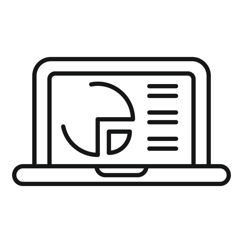 Laptop showing statistical business graph on screen vector