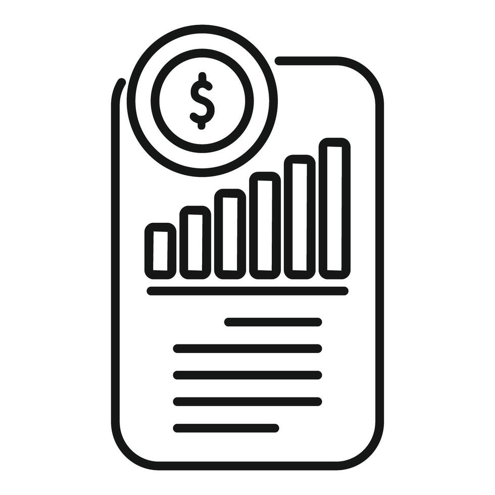 Financial report showing increasing profits with rising bar graph and dollar symbol vector