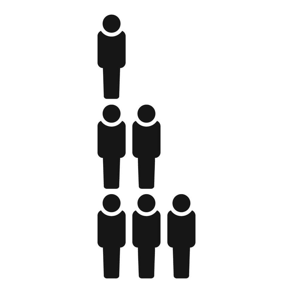 Group of people standing forming pyramid hierarchy vector