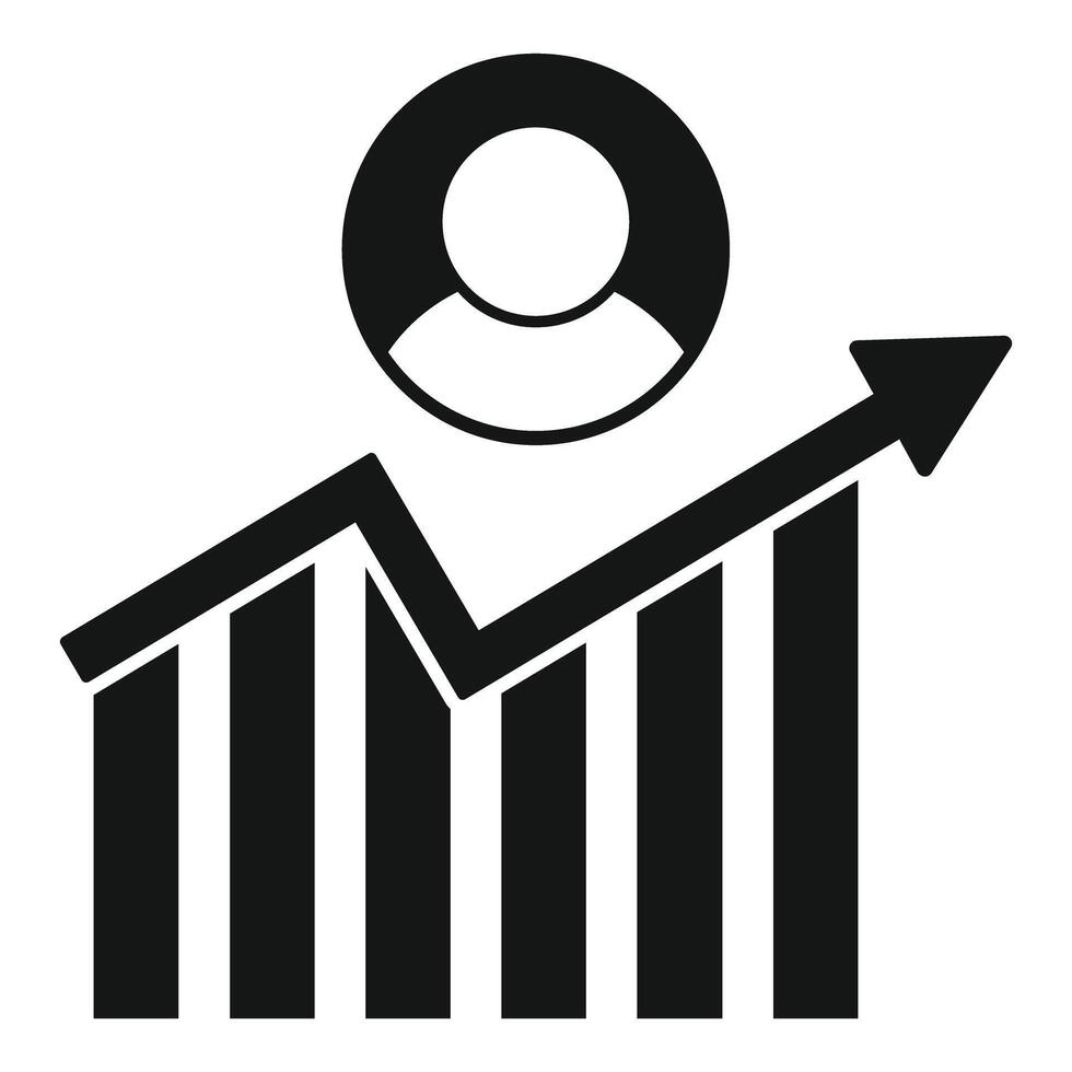 Growing business graph depicting increasing career path vector