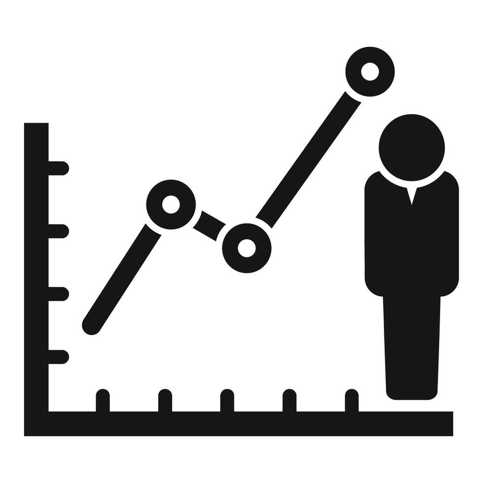 Businessman analyzing growing business chart statistics vector