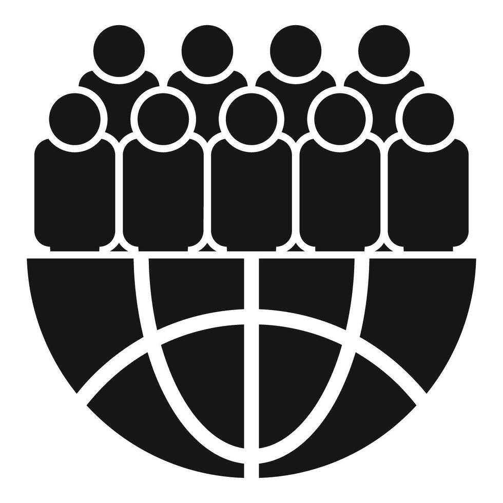 Icon symbolizing global teamwork and international business collaboration vector