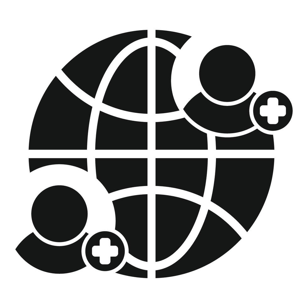 Global healthcare network connecting patients and doctors worldwide vector