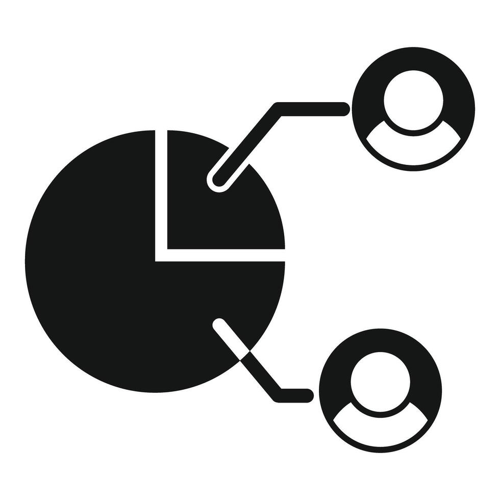 Audience analysis connecting with target group through pie chart vector