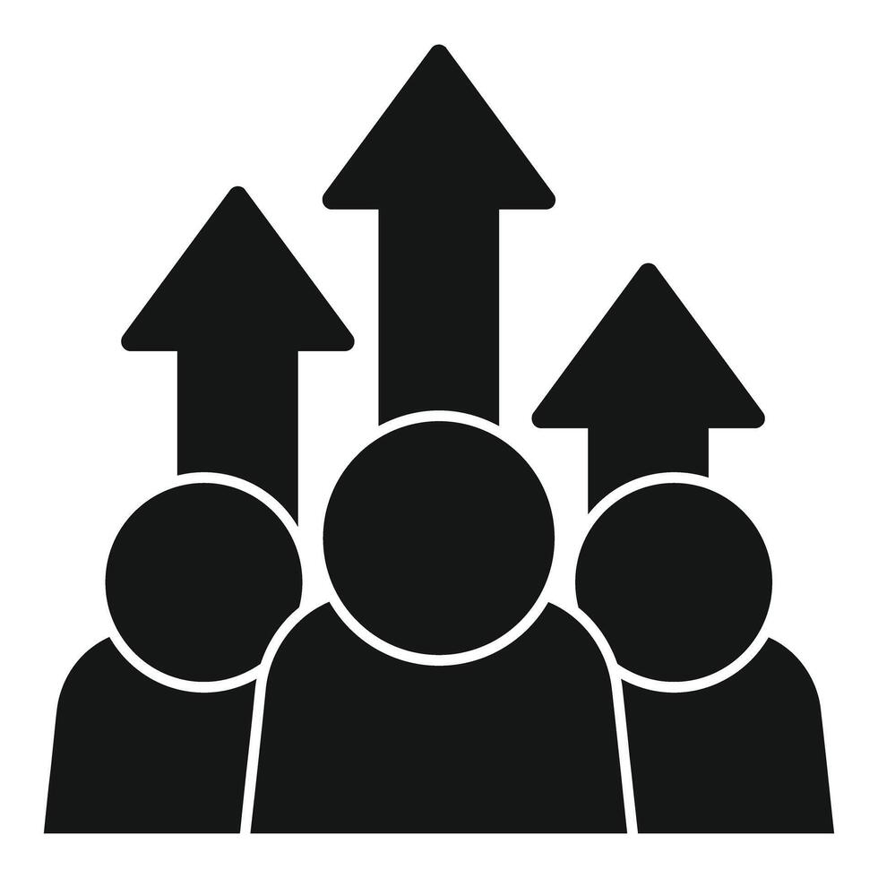 Businessmen team moving up with growth arrows vector