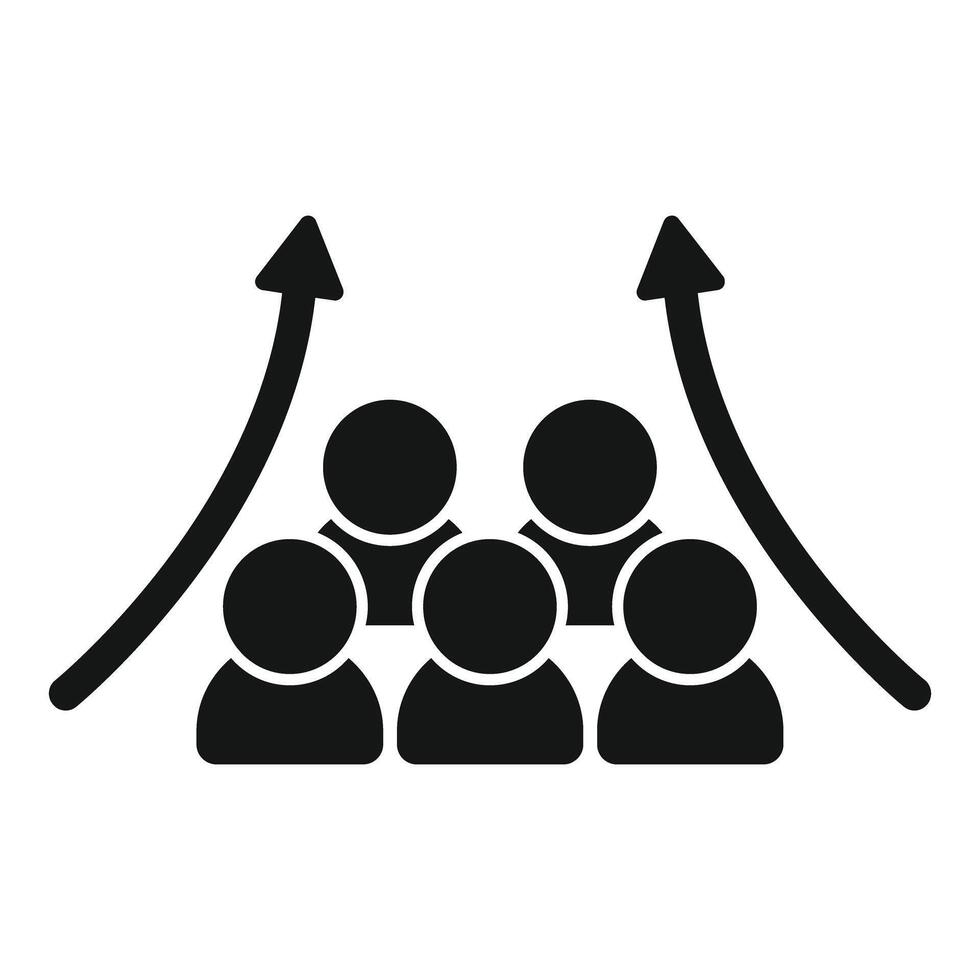 Team career growth with increasing up arrows vector