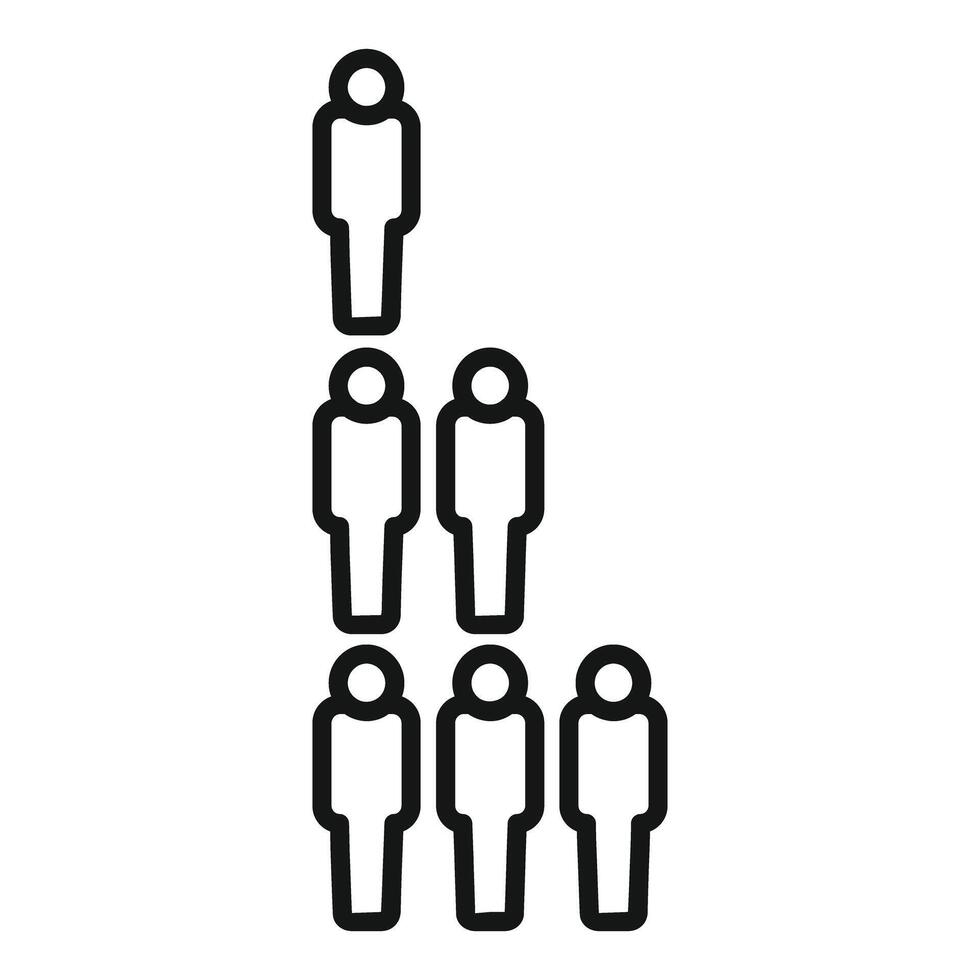 Population pyramid showing decreasing birth rate icon vector