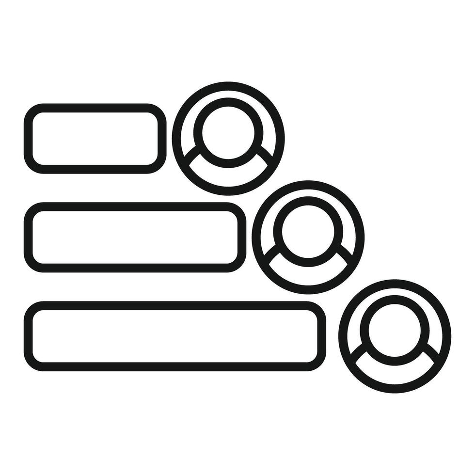 Icon of three candidates waiting for job interview vector