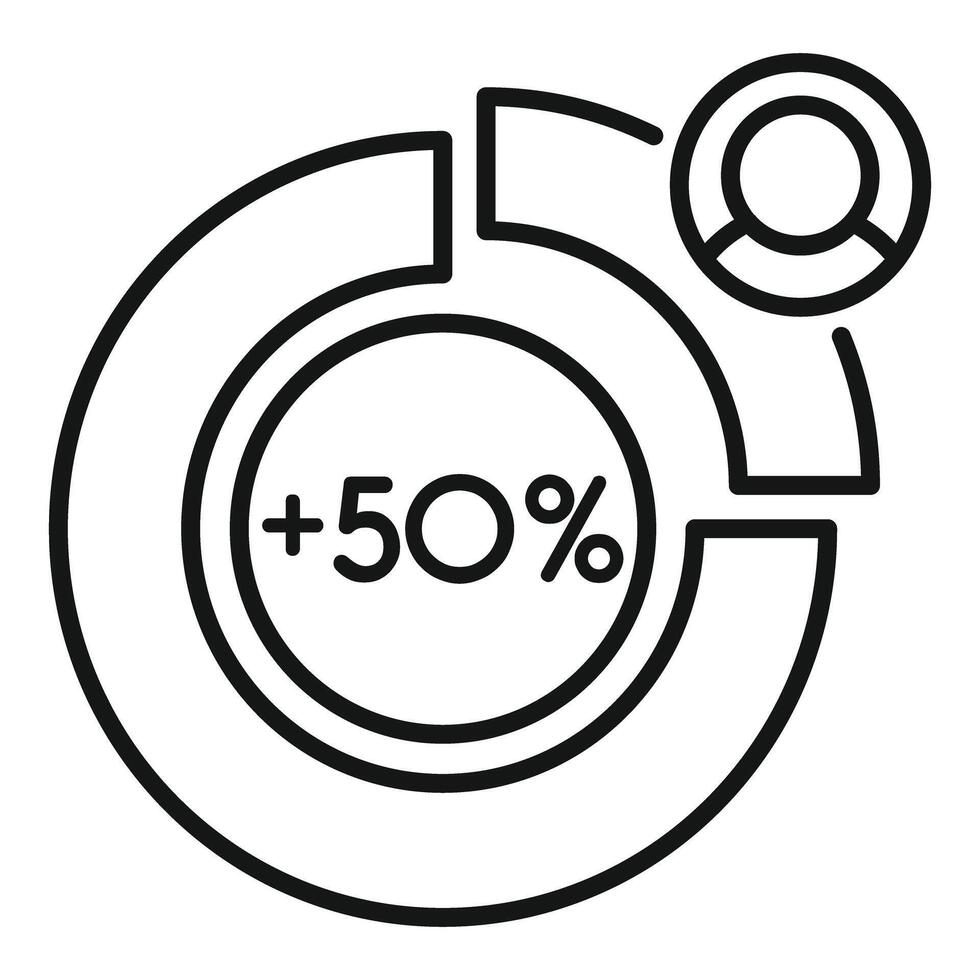 Marketing specialist analyzing data showing 50 percent increase vector
