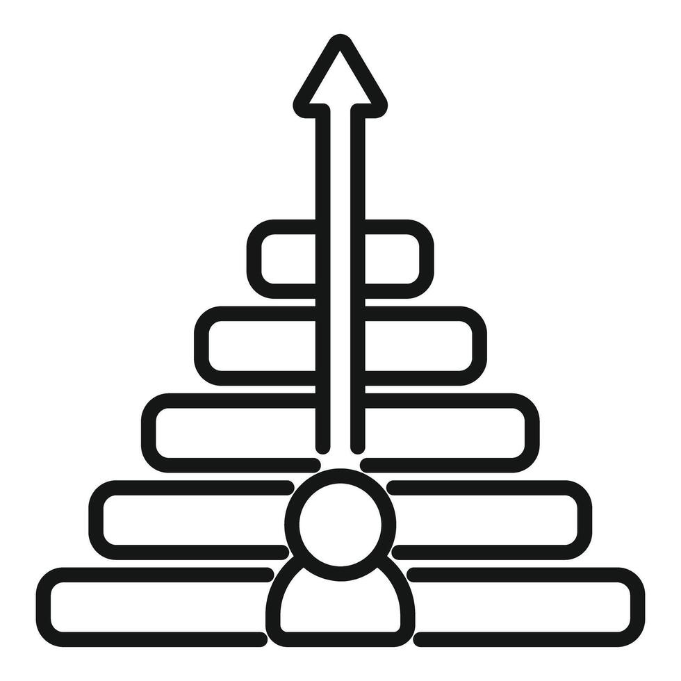 Businessman moving up through company hierarchy levels vector