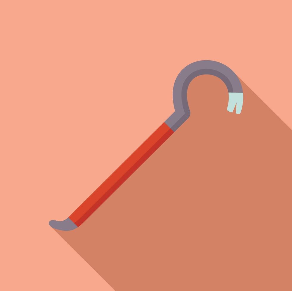 Crowbar with red handle lying on pink background vector