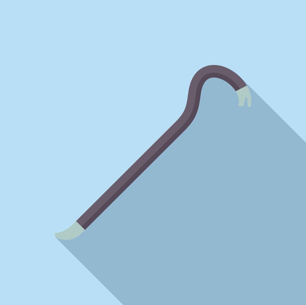 Crowbar lying on blue background with shadow vector