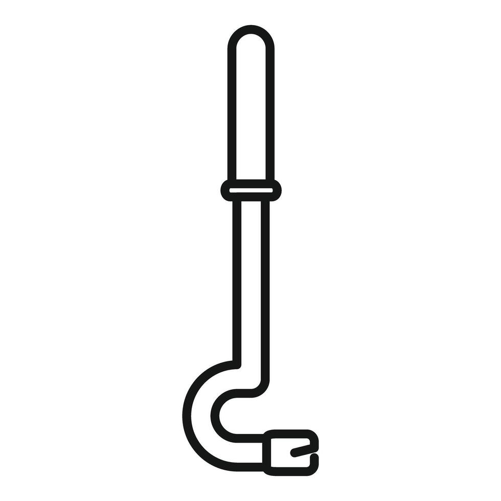 Crowbar tool forcing open object outline icon vector