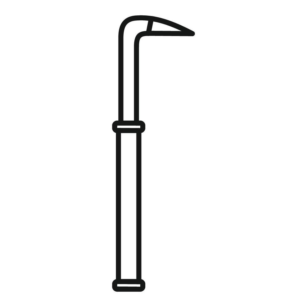 Crowbar tool for pulling nails repairing construction outline icon vector