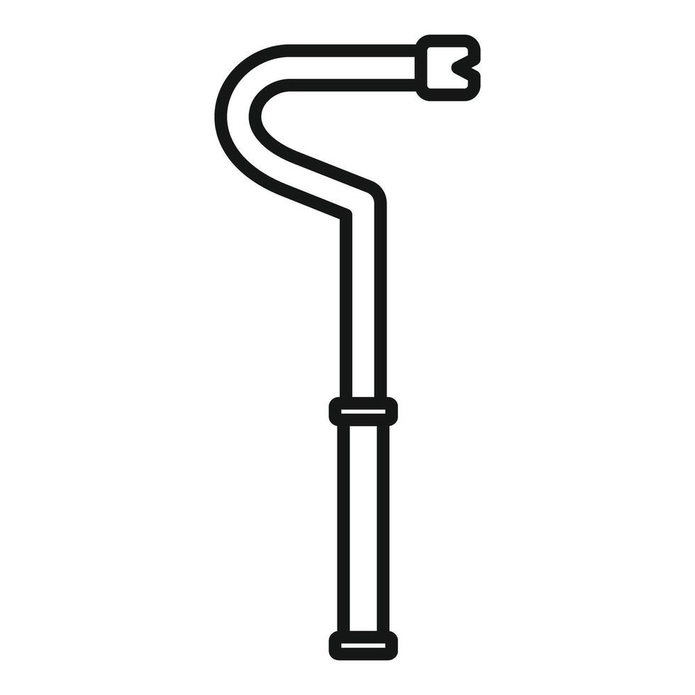 Crowbar with curved end for pulling nails vector