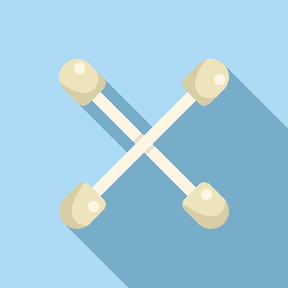 Two cotton swabs making a cross shape on blue background vector