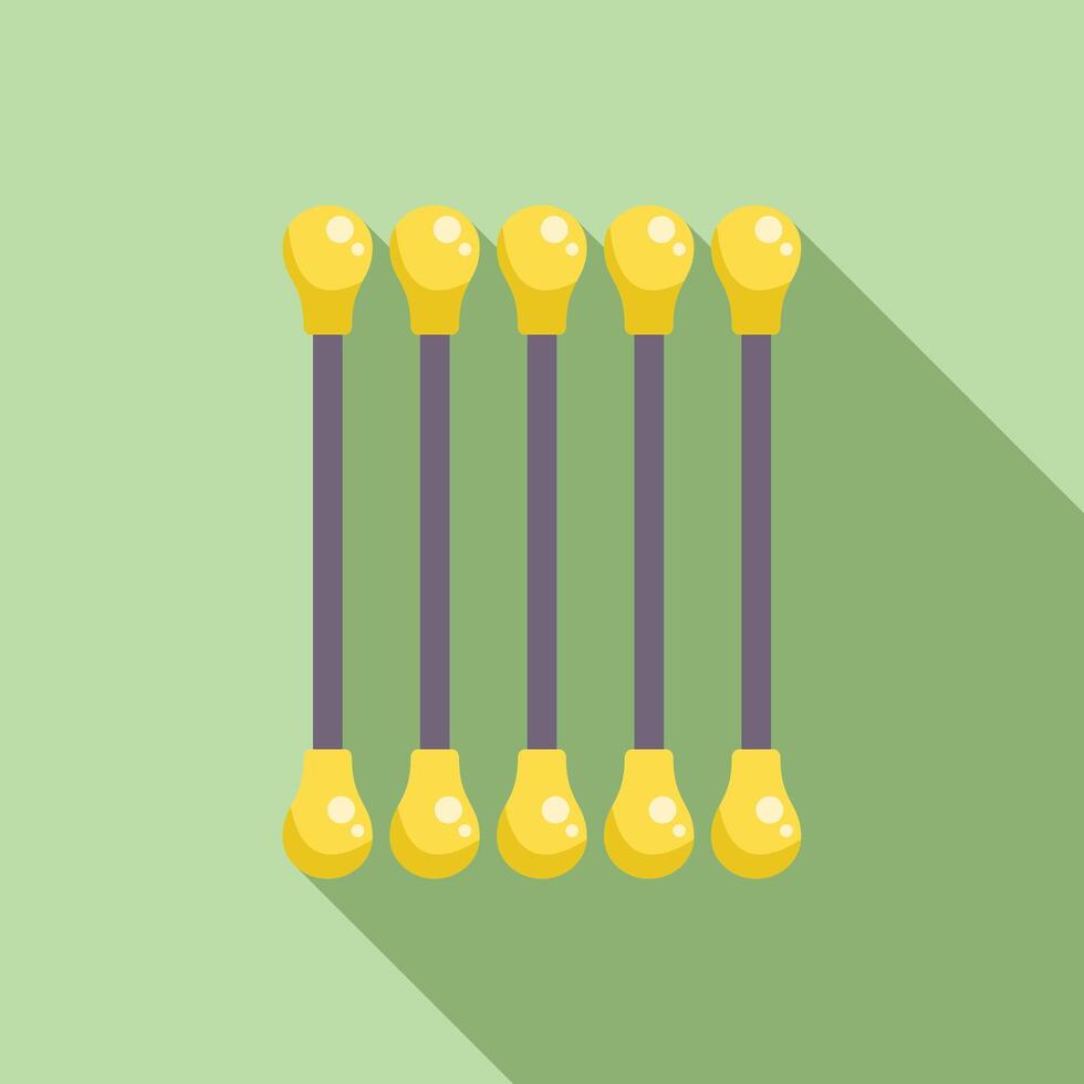 Five light bulbs hanging from ceiling representing brainstorming session vector