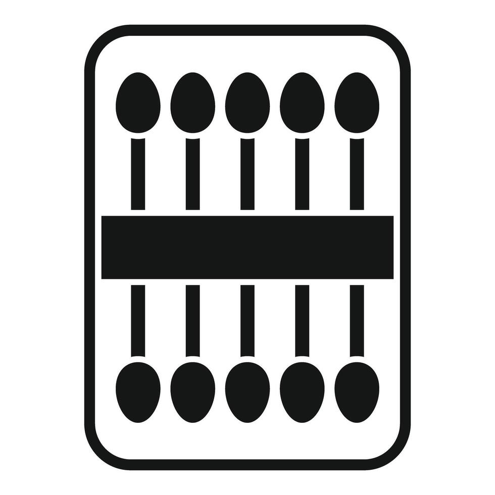 Cotton swabs box icon, simple style vector