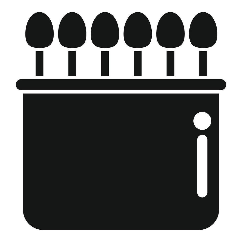 Dental burrs set standing in a container icon vector
