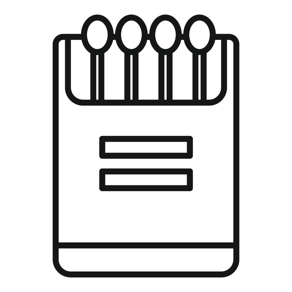 Matchbox with matches for starting fire icon, outline style vector