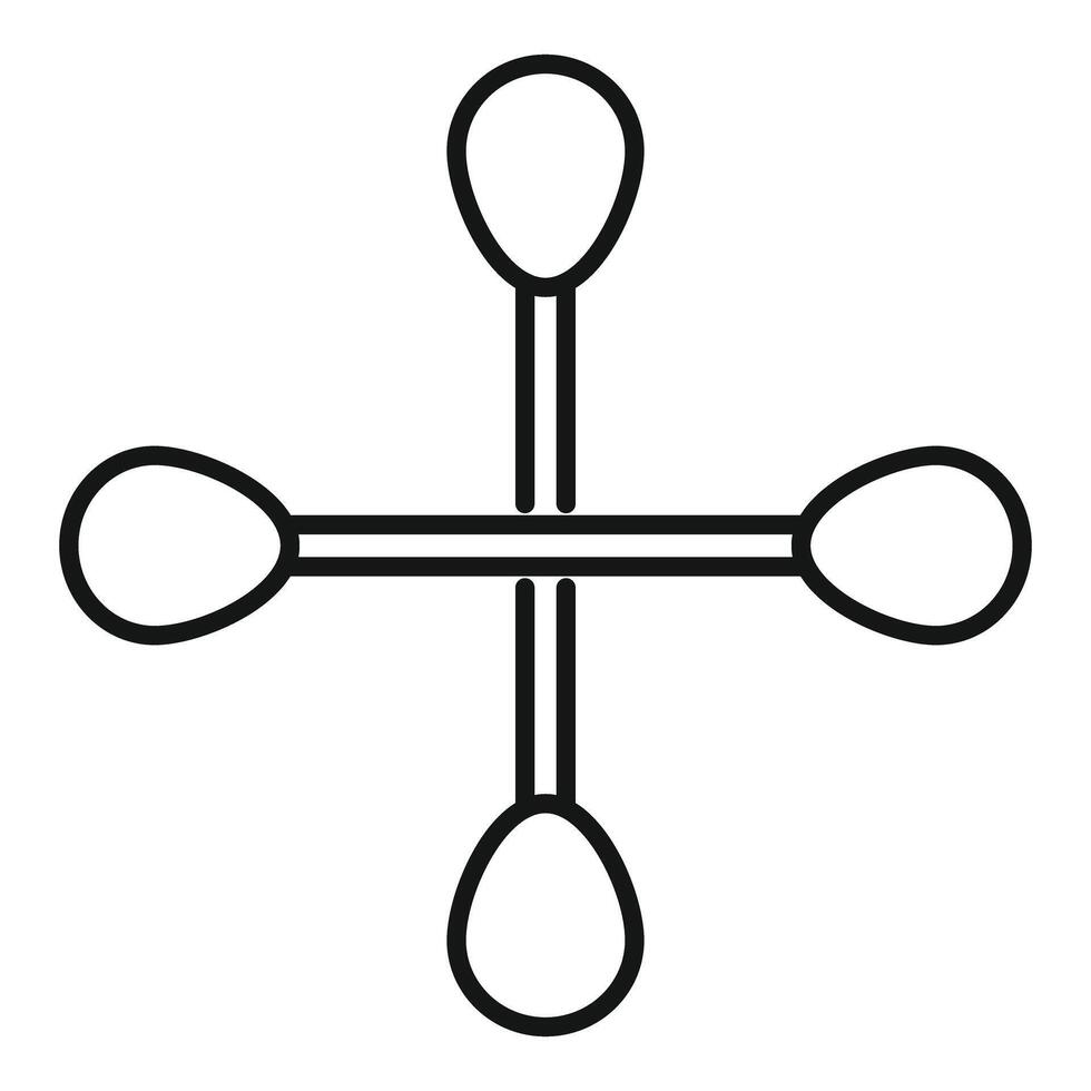 Methane molecule structure with four hydrogen atoms bonding vector