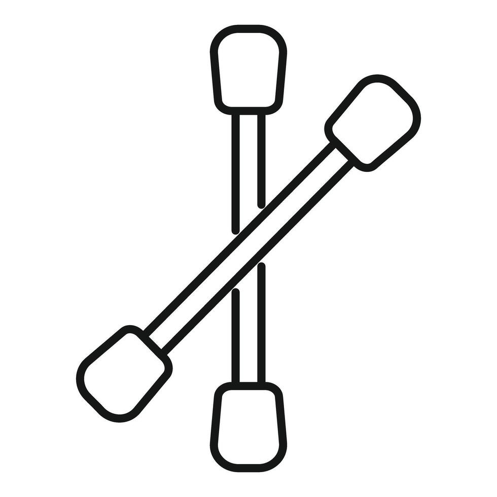 Two cotton buds crossing forming an x shape on a white background vector