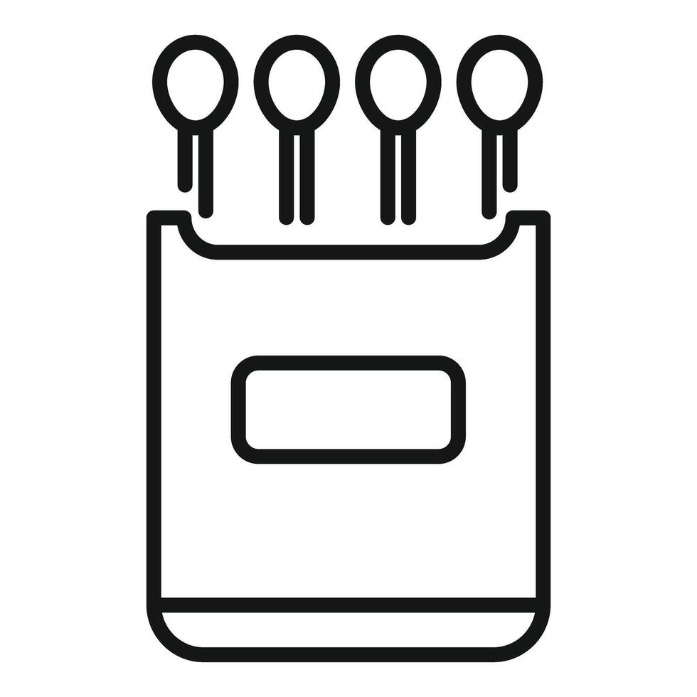 Matchbox with matches sticking out line icon vector