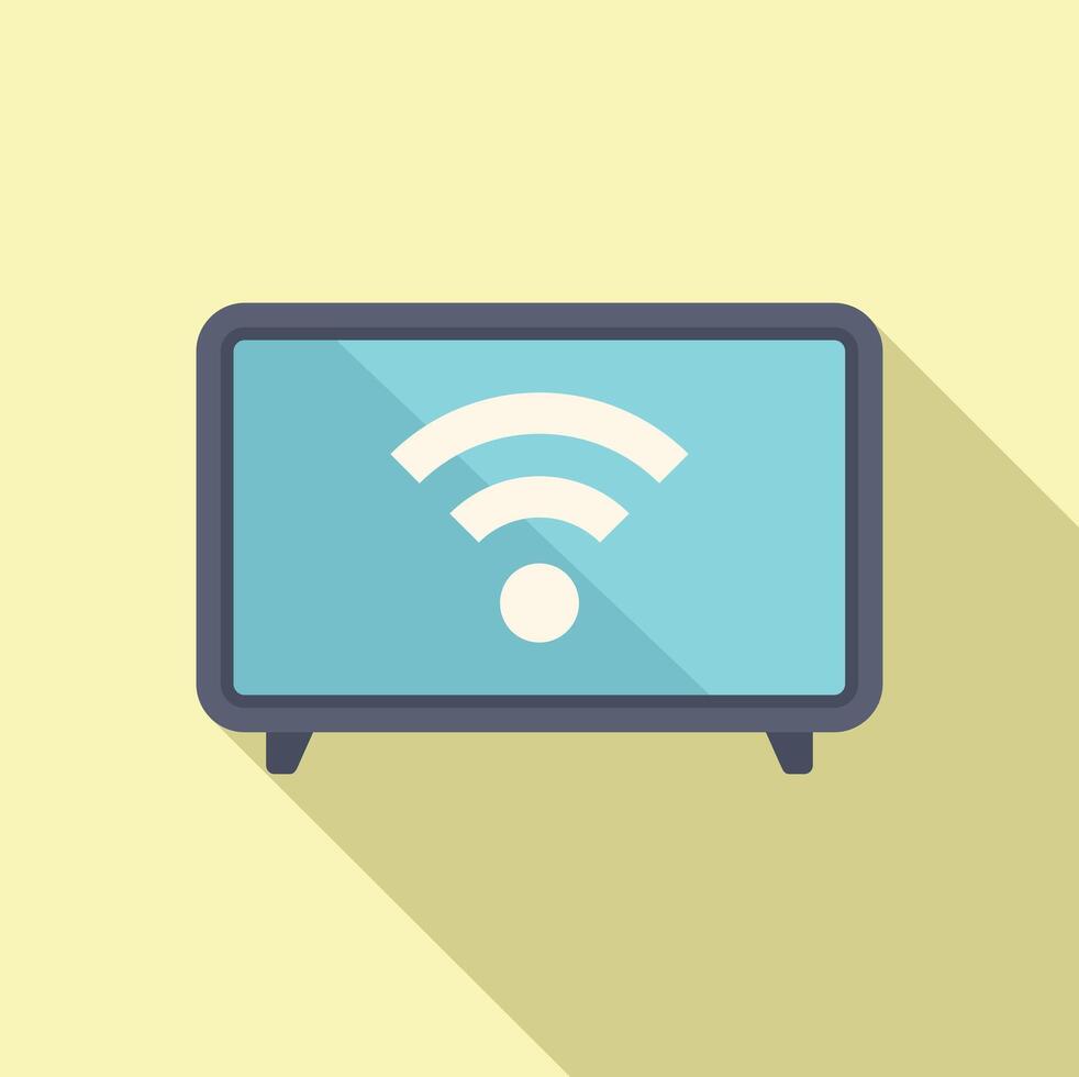 Smart tv showing wifi signal icon on screen vector